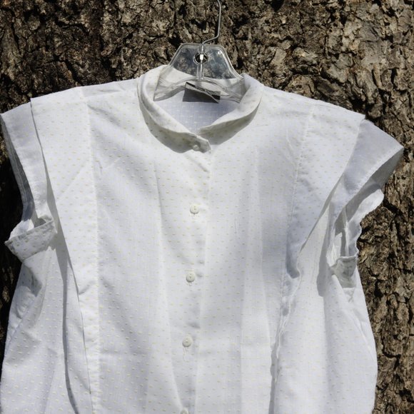 Vintage Neiman Marcus | Swiss Dot Ruffle Top - Picture 5 of 10